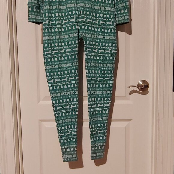 Victoria's Secret Love Pink Weenie Dog  Holiday Sleepwear Loungewear One Piece - Picture 7 of 9